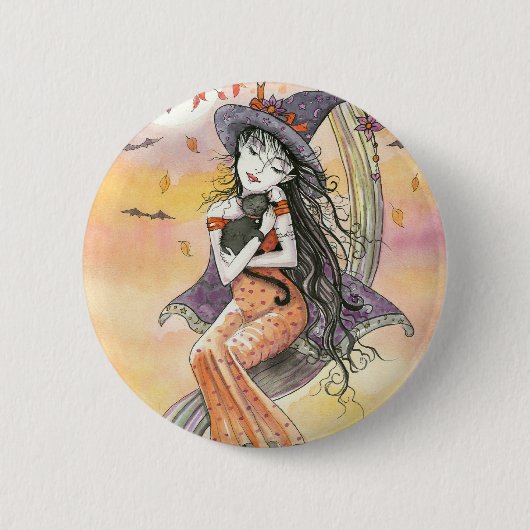 Halloween Black Cat Button Button (Vorderseite)