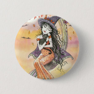 Halloween Black Cat Button Button
