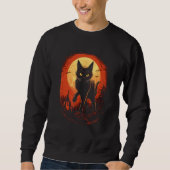 Halloween Black Cat by Haunted Horror Halloween 1 Sweatshirt (Vorderseite)