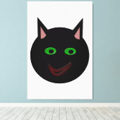Halloween Black Cat Canvas Print Leinwanddruck (Insitu (Holzboden))