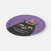 Halloween Black Cat Card Pappteller (Schrägansicht)