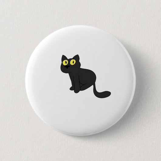 Halloween Black Cat Classic T - Shirt Button (Vorderseite)