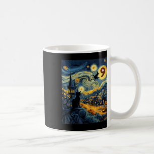 Halloween Black Cat Comma La Starry Night Art Kama Kaffeetasse