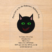 Halloween Black Cat Custom Acryleinladungen (Vorderseite)