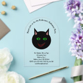 Halloween Black Cat Custom Acryleinladungen (Insitu (Hochzeit))
