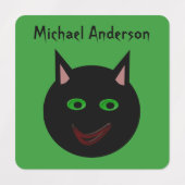 Halloween Black Cat Custom Kids Etiketten (Design 2)