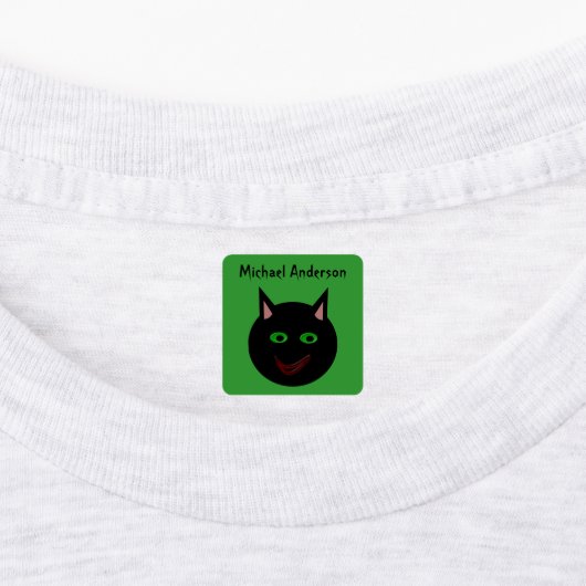 Halloween Black Cat Custom Kids Etiketten (Befestigt)
