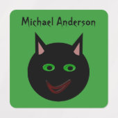 Halloween Black Cat Custom Kids Etiketten (Design 1)