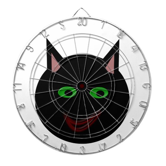 Halloween Black Cat Dart Board Dartscheibe (vorne)