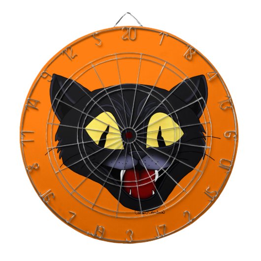 Halloween Black Cat Dartscheibe (vorne)