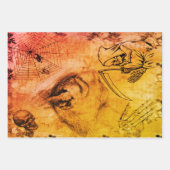 Halloween Black Cat , Death and Spider Ephemera Geschenkpapier Set (Vorderseite 3)