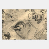 Halloween Black Cat , Death and Spider Ephemera Geschenkpapier Set (Vorderseite 2)