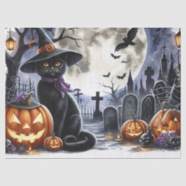 Halloween Black Cat Decoupage Tissue Paper Seidenpapier