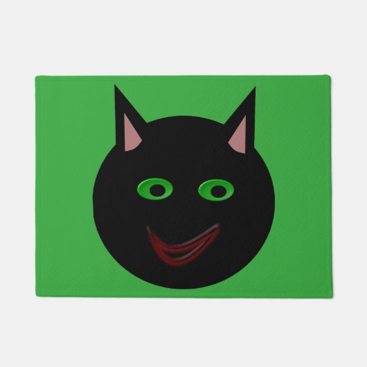 Halloween Black Cat Door Mat Fußmatte (Vorderseite)