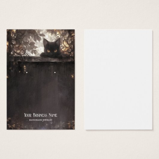 Halloween Black Cat Earring Display Card (Vorne & Hinten)