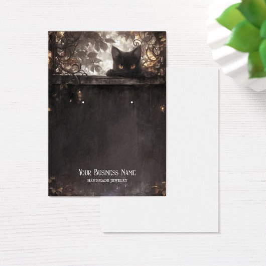 Halloween Black Cat Earring Display Card (Schreibtisch)