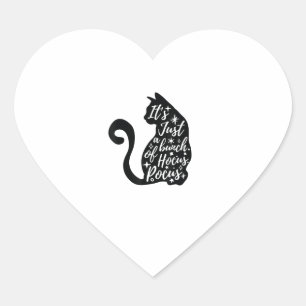 Halloween Black Cat Es ist nur ein Haufen Hokuspok Herz-Aufkleber