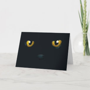 Halloween Black Cat Eyes Card Karte