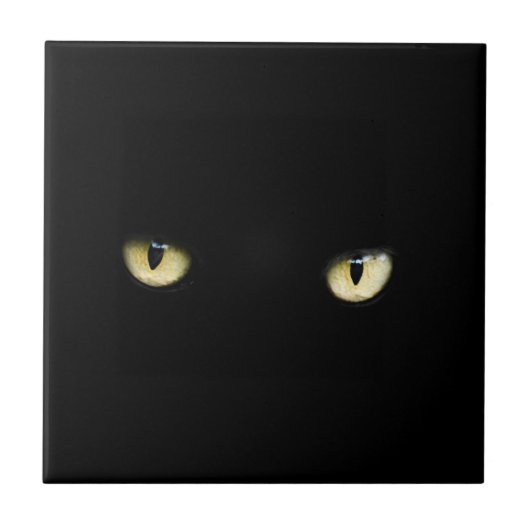 Halloween Black Cat Eyes Decorative Keramik Tile Fliese (Vorderseite)