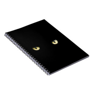 Halloween Black Cat Eyes Notebook Notizblock