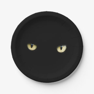 Halloween Black Cat Eyes Papierplatte Pappteller