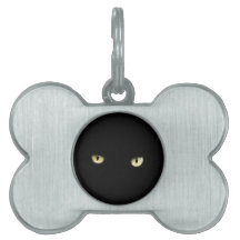 Halloween Black Cat Eyes Pet Tag