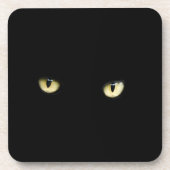 Halloween Black Cat Eyes Plastic Untersetzer (Vorderseite)