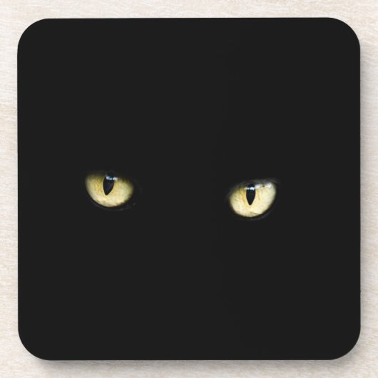 Halloween Black Cat Eyes Plastic Untersetzer (Vorderseite)