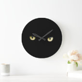 Halloween Black Cat Eyes Wall Clock Große Wanduhr (Zuhause)