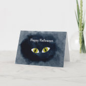 Halloween Black Cat Eyes Watercolor Karte (Vorderseite)