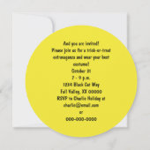 Halloween Black Cat Face Einladung (Rückseite)