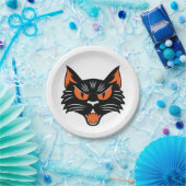 Halloween Black Cat Face Pappteller (Party)