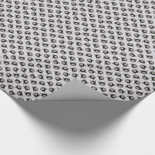 Halloween Black Cat Face Pattern Geschenkpapier (Ecke)