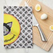Halloween Black Cat Face Pattern Handtuch (Viertel Falte)