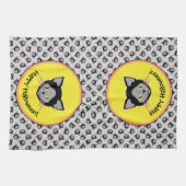 Halloween Black Cat Face Pattern Handtuch (Horizontal)