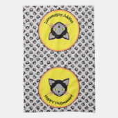 Halloween Black Cat Face Pattern Handtuch (Vertikal)