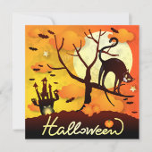 Halloween Black Cat Feiertagskarte (Vorderseite)