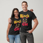 Halloween Black Cat Fireworks T-Shirt (Unisex)