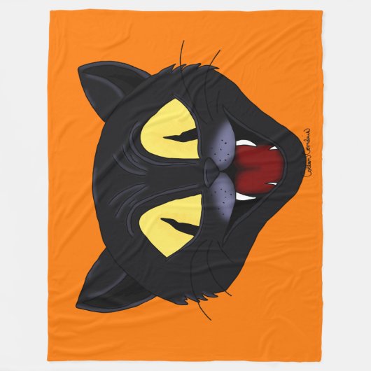Halloween Black Cat Fleecedecke (Vorderseite)