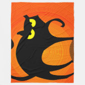 Halloween Black Cat Fleecedecke (Vorderseite)