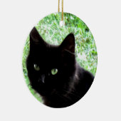 Halloween Black Cat Foto Design Keramikornament (Rechts)