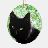 Halloween Black Cat Foto Design Keramikornament (Links)