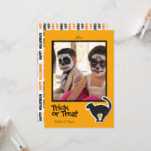 Halloween Black Cat Foto Frame Card Karte (Vorderseite/Rückseite Beispiel)