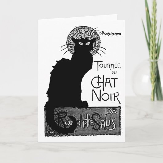 Halloween Black Cat French Words Schwarze Katze Te Karte (Vorderseite)