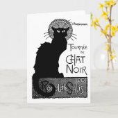 Halloween Black Cat French Words Schwarze Katze Te Karte (Gelbe Blume)