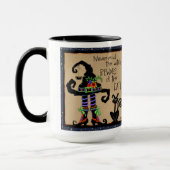 Halloween Black Cat Funny Zitat individuell einste Tasse (Links)