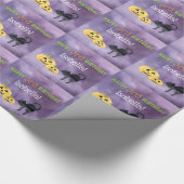 Halloween Black Cat | Geburtstag des Kindes Geschenkpapier (Ecke)