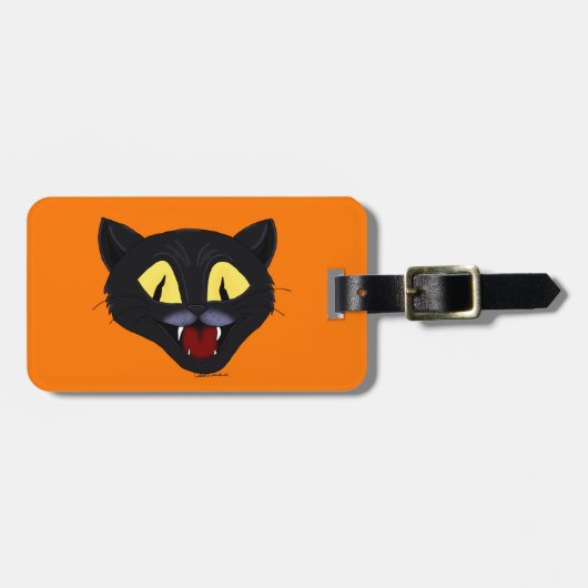 Halloween Black Cat Gepäckanhänger (Vorderseite horizontal)