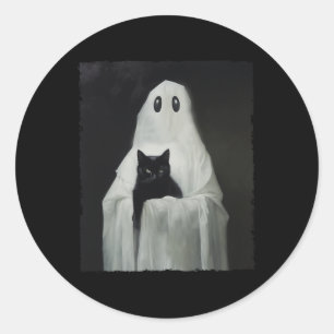 Halloween Black Cat Ghost Spooky Jahreszeit Kostüm Runder Aufkleber