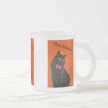 Halloween Black Cat Glass Tasse Varieté Set